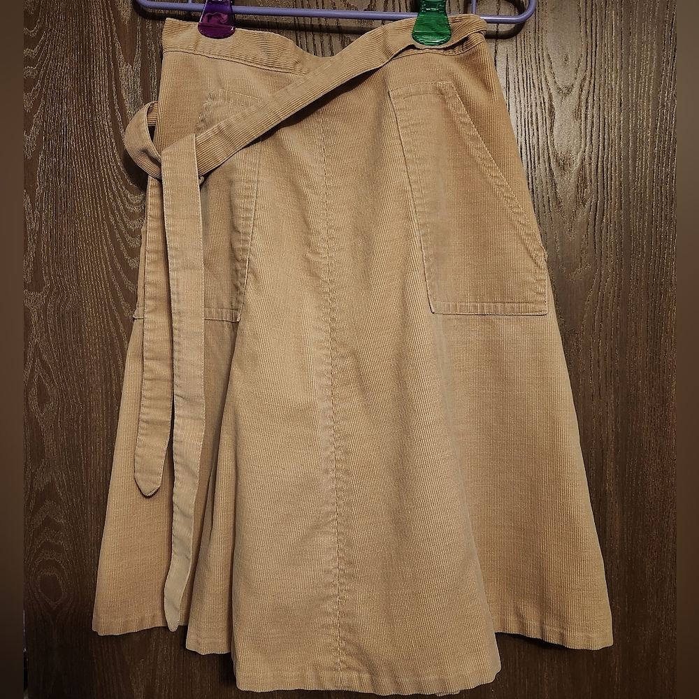 Vintage 70s Meadowbank Corduroy Wrap Skirt